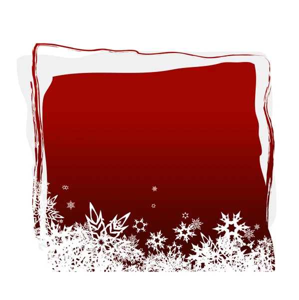 Röd styrelse med snöflingor. vektor — Stock vektor