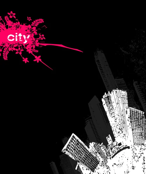 Grunge City en la esquina. Arte vectorial — Archivo Imágenes Vectoriales