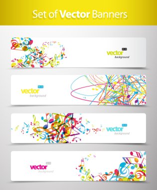 Set of abstract colorful web headers. clipart