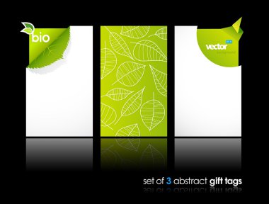 Set of nature gift cards with reflection. clipart