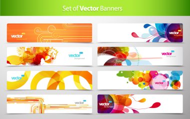 Set of abstract colorful web headers. clipart