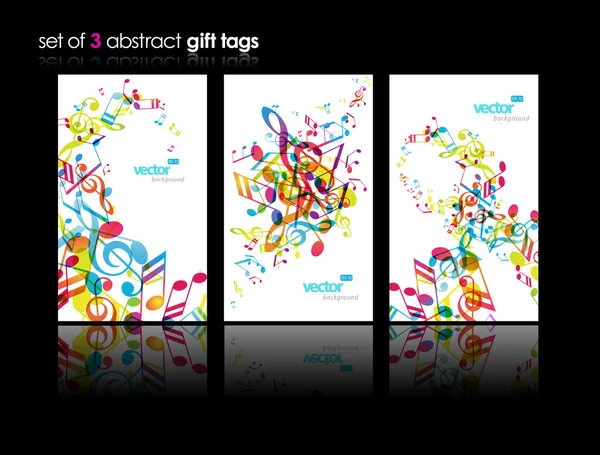 Ensemble de balises musicales abstraites colorées . — Image vectorielle