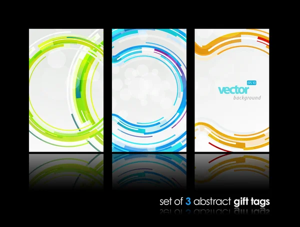 3 tarjetas de regalo separadas con círculos . — Archivo Imágenes Vectoriales