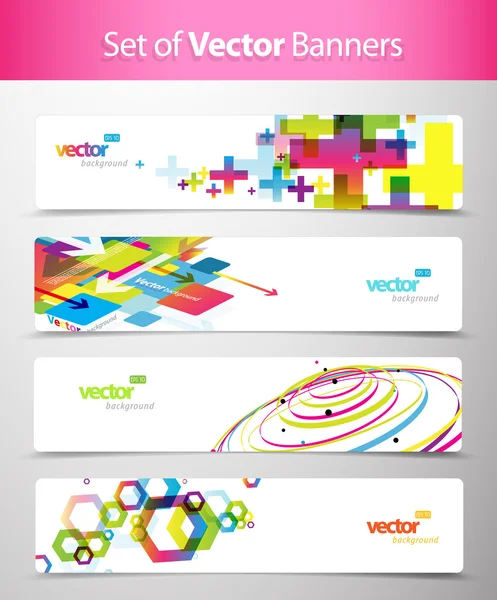 Conjunto de cabeceras web abstractas coloridas . — Vector de stock