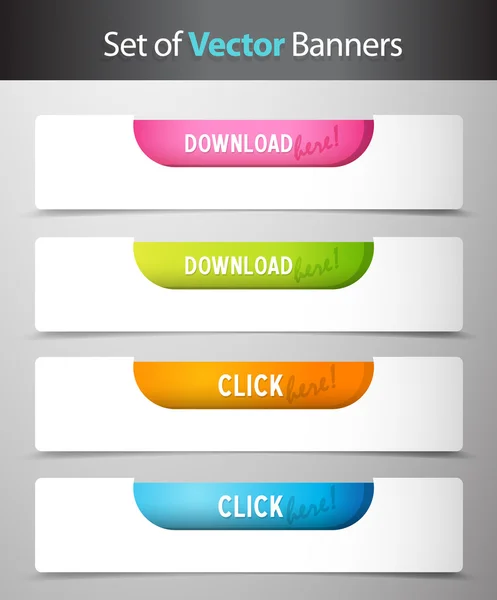 Set of download and click buttons. — Stock Vector