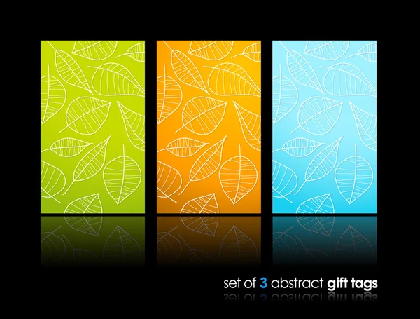 Set of nature gift cards with reflection. — Stok Vektör