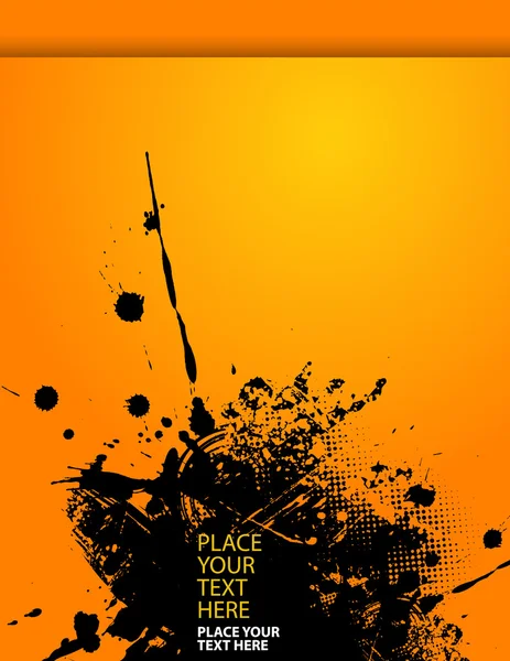 Splash afbeelding op oranje papier. — Stockvector