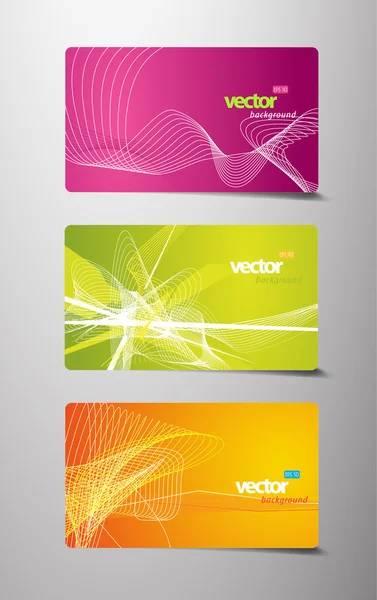 Set of abstract gift cards with lines. — Stock Vector