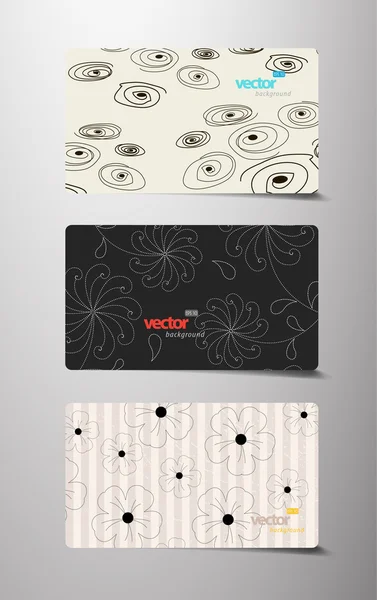 Set of flower pattern gift cards. — Stock Vector
