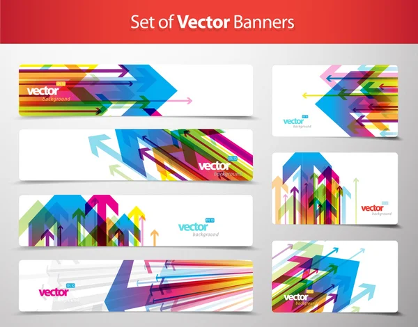 Presentkort och banners med pilar. — Stock vektor