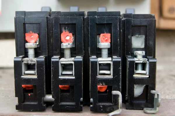 Oude circuit breakers — Stockfoto