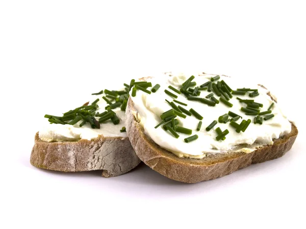 Bread with curd — Stock Photo, Image