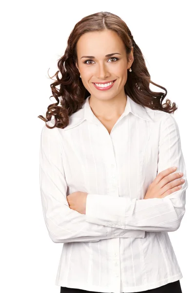 Бізнес-леді, ізольовані на білому — стокове фото