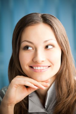 Young happy smiling successful businesswoman clipart