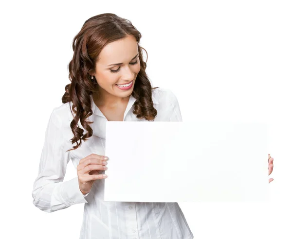 Lächelnde Geschäftsfrau auf weißem Hintergrund — Stockfoto