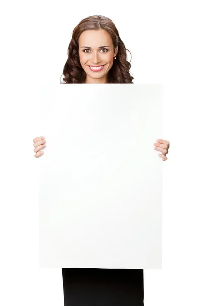 Sorridente donna d'affari su sfondo bianco — Foto Stock