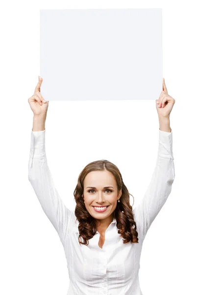 Mujer de negocios sonriente sobre fondo blanco —  Fotos de Stock