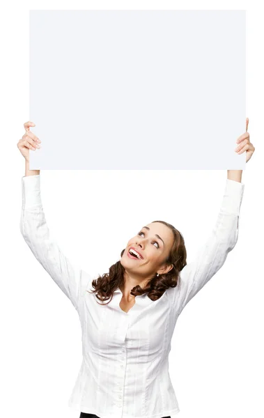 Mujer de negocios sonriente sobre fondo blanco — Foto de Stock