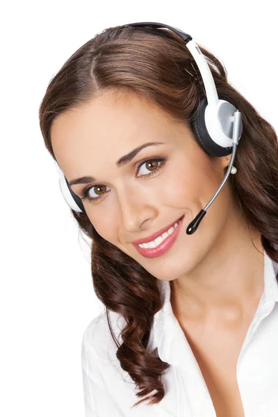 Glimlachende zakenvrouw op witte achtergrond — Stockfoto