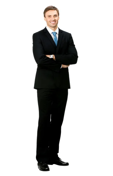 Uomo d'affari, isolato su bianco — Foto Stock