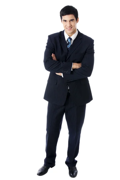 Full-body portret van zakenman, geïsoleerd op wit — Stockfoto