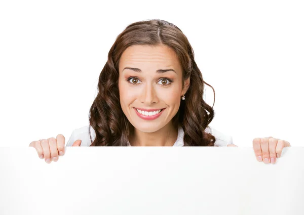 Smiling business woman on white background Stock Image