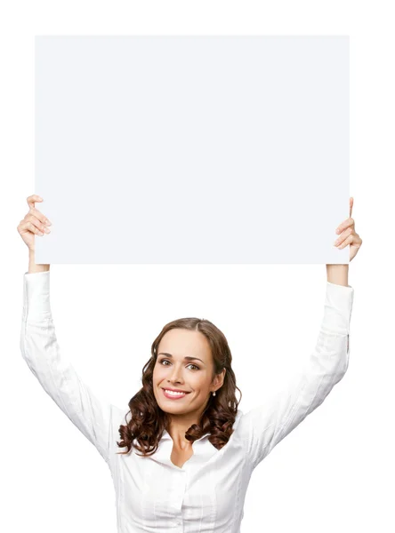 Sorrindo mulher de negócios no fundo branco Imagem De Stock