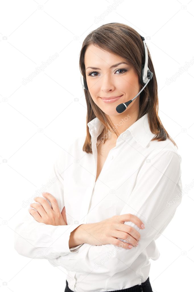 Business woman on white