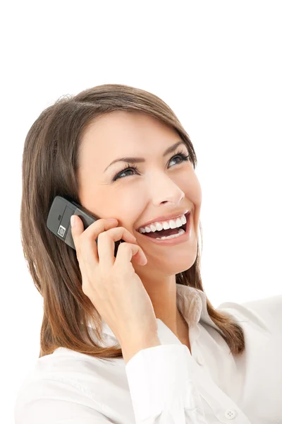 Young happy smiling businesswoman, isolated Stock Photo