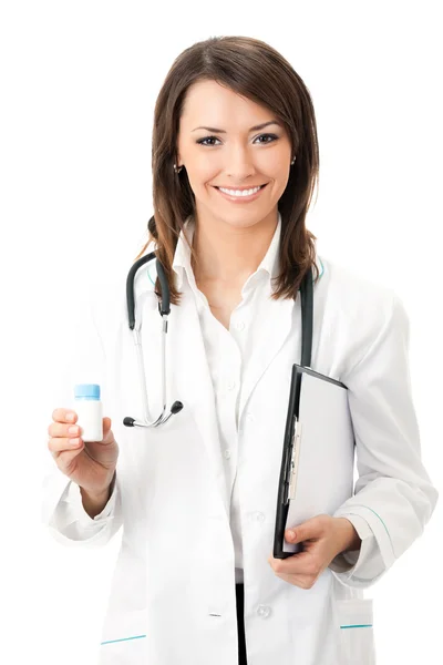 Young happy smiling female doctor, isolated Stock Image