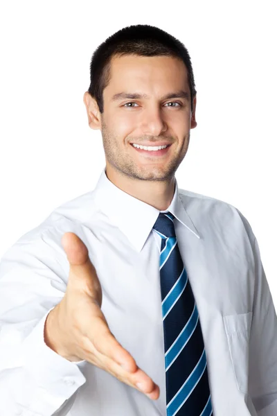 Happy businessman, isolated on white — Stock Photo, Image