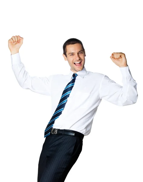 Hombre de negocios feliz, en blanco —  Fotos de Stock