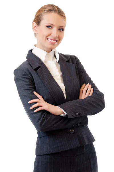 Бізнес-леді, ізольовані на білому — стокове фото