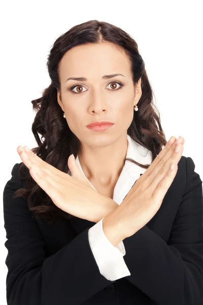 Affärskvinna med stop gest — Stockfoto