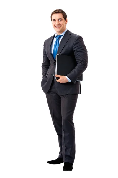 Full-body portrait of businessman, isolated on white — Stock Photo, Image
