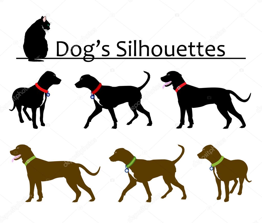 Set of Dog's Silhouettes