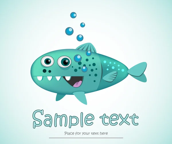 Dessin animé drôle de poisson — Image vectorielle