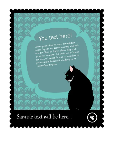 Stamp with Kitty Vector — Stock Vector