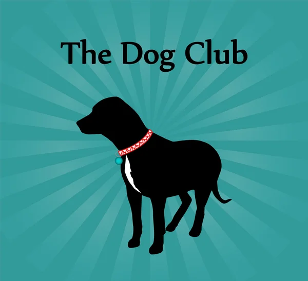 Carino poster con silhouette di cane — Vettoriale Stock