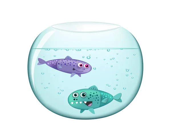 Two Funny Fish — Stock Vector