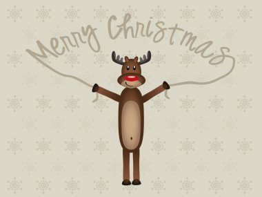 Funny Reindeer with Xmas Wish Text clipart