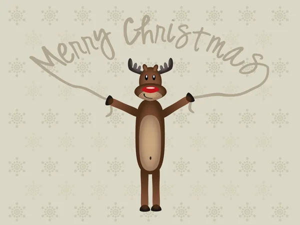 Śmieszne renifer z Boże Narodzenie życzy tekst — Wektor stockowy