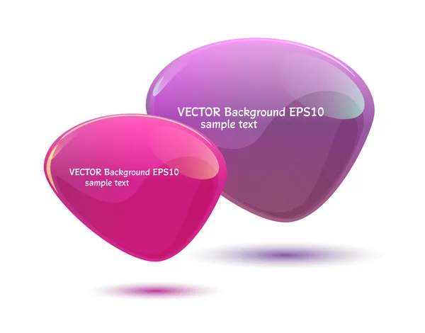 Glanzende roze en violet tekstballonnen — Stockvector