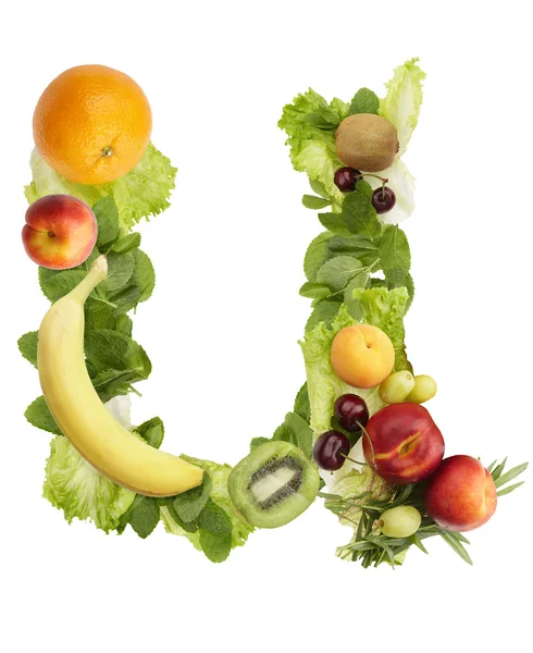Fruit alphabet - letter u — Stock Photo, Image