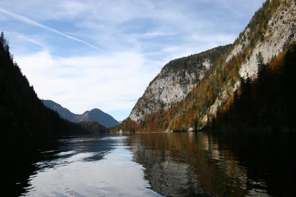 Mysterious Lake Toplitz, Áustria Fotos De Bancos De Imagens