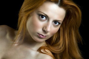 Red hair beautiful woman clipart