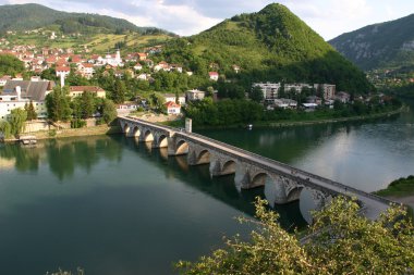 Old Stone Bridge on the Drina in Visegrad clipart