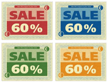 Vintage Coupon 60% clipart