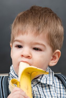 Baby boy with bananna