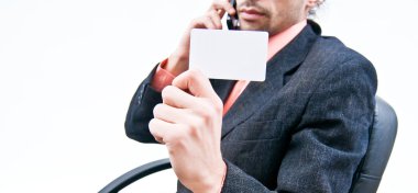 Business card with business man clipart